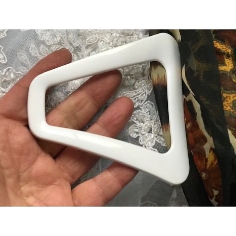 Boucle Ceinture  Fantaisie Blanche En 10 Cm A Coudre.