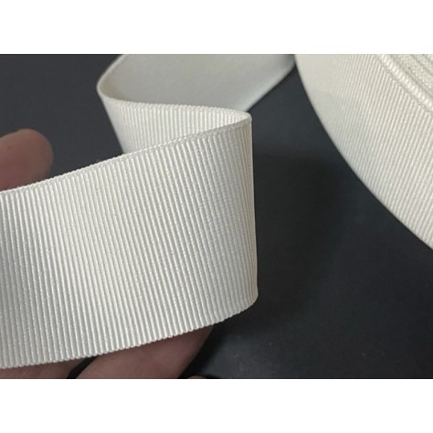Ruban Gros Grain Blanc Uni En 40 mm  A Coudre Pour Loisirs Créatifs Et Décorations.