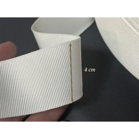 Ruban Gros Grain Blanc Uni En 40 mm  A Coudre Pour Loisirs Créatifs Et Décorations.