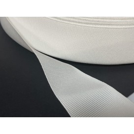 Ruban Gros Grain Blanc Uni En 40 mm  A Coudre Pour Loisirs Créatifs Et Décorations.