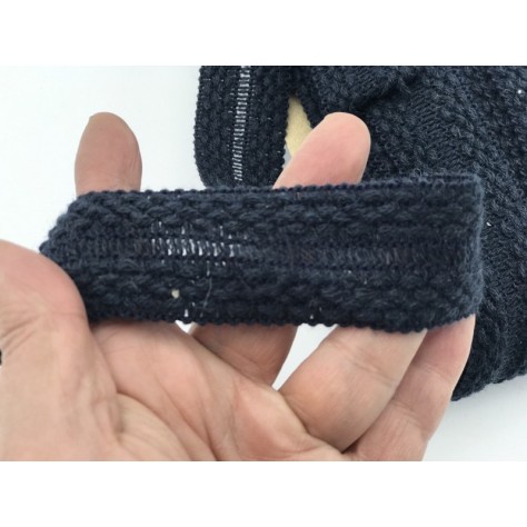 Galon Au Mètre Style " Chanel" Bleu Marine En Laine au Mètre