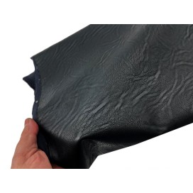 Tissu Simili Façon Cuir Epais Noir Au Mètre, Cuir Aspect Mat