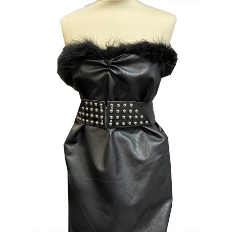 Tissu Simili Cuir Lycra Façon Cuir Epais Noir Au Mètre, Cuir Aspect Mat