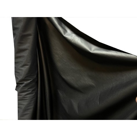 Tissu Simili Cuir Souple Noir Au Mètre, Cuir Aspect Mat