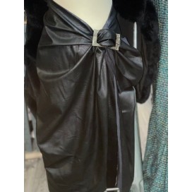 Tissu Simili Cuir Souple Noir Au Mètre, Cuir Aspect Mat