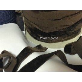Ruban Velours Lycra élastique en 16 mm Marron choco Au mètre Pour Lingerie Customisations.