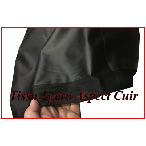 Tissu Lycra Façon Simili  Cuir Noir Au Mètre, Aspect Latex
