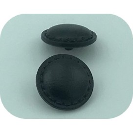 Bouton simili Cuir Noir en diamètre 22 mm avec Impression Sellier à coudre