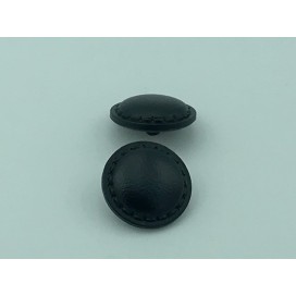 Bouton simili Cuir Noir en diamètre 22 mm avec Impression Sellier à coudre