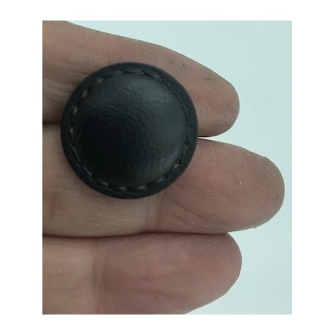 Bouton simili Cuir Noir en diamètre 22 mm avec Impression Sellier à coudre