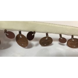 Frange En 3 cm en Perlé au mètre sur ruban velours écru