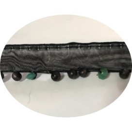 Ruban organza Noir Couture Perlé au mètre
