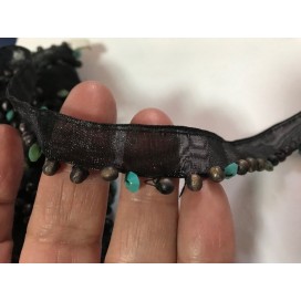 Ruban organza Noir Couture Perlé au mètre