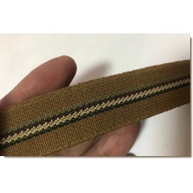 Elastique Plat Rigide Au Mètre en 25 mm A Rayure Marron, Kaki Et beige