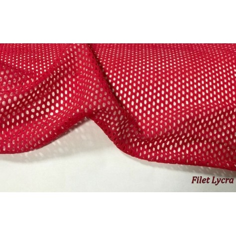 Tissu Filet Lycra au Mètre Rouge Couture