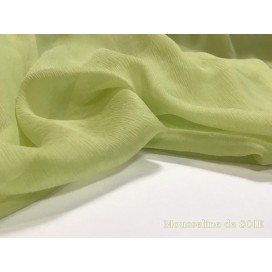 Tissu Mousseline de Soie ANIS Au Mètre Couture.