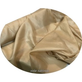 Tissu Mousseline de Soie Satinée Beige Au Mètre Couture.