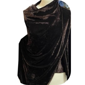 Tissu  Velours Stretch Lycra Marron En Grande Largeur Pour Vetements Et Ameublement