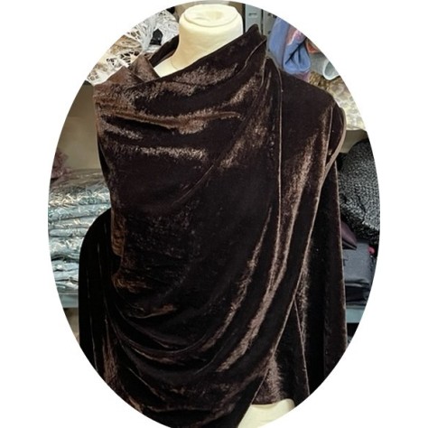 Tissu  Velours Stretch Lycra Marron En Grande Largeur Pour Vetements Et Ameublement