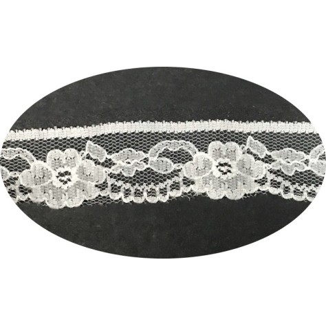 Dentelle Rachel Blanche en 25 mm Au mètre  A Coudre Pour Lingerie, Décorations Et Loisirs Créatifs.