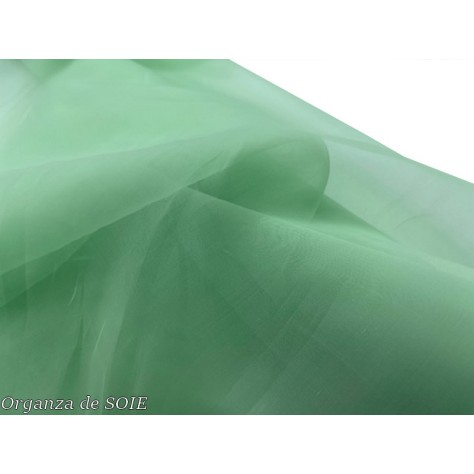 Tissu Organza De Soie Vert Tilleul Au Mètre Couture.