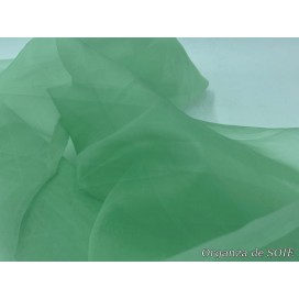 Tissu Organza De Soie Vert Tilleul Au Mètre Couture.
