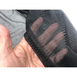 Tissu Résille Lycra Au Mètre Pailleté Fantaisie en Couleur Noir Pour Lingerie  Justaucorps.