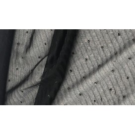 Tissu Résille Lycra Au Mètre Pailleté Fantaisie en Couleur Noir Pour Lingerie  Justaucorps.