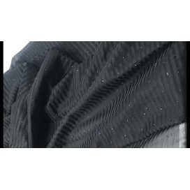 Tissu Résille Lycra Au Mètre Pailleté Fantaisie en Couleur Noir Pour Lingerie  Justaucorps.