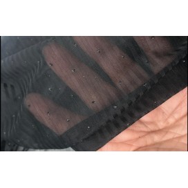 Tissu Résille Lycra Au Mètre Pailleté Fantaisie en Couleur Noir Pour Lingerie  Justaucorps.