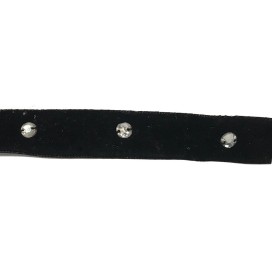 Ruban Velours Srass en 15 mm Noir Pour  Customisations.