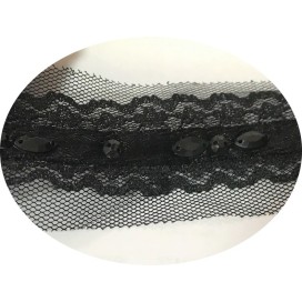 Dentelle Perlé Noir  A Coudre Sur Tulle Pour Loisirs Créatifs.