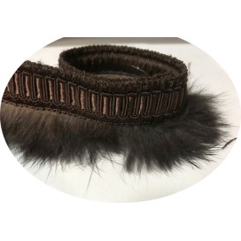 Galon Fourrure Poil de Lapin Marron Sur Passementrie Au mètre