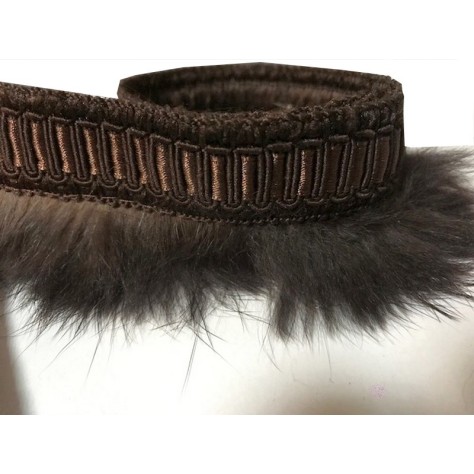 Galon Fourrure Poil de Lapin Marron Sur Passementrie Au mètre