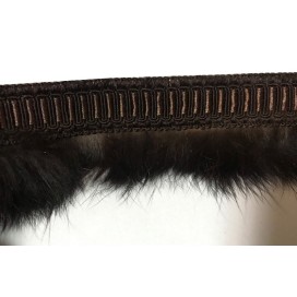 Galon Fourrure Poil de Lapin Marron Sur Passementrie Au mètre