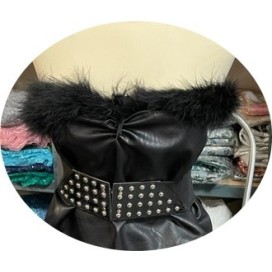 Boa En Plume Noir Au mètre