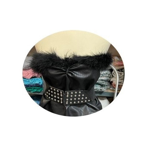 Boa En Plume Noir Au mètre