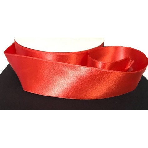 Ruban Satin Au Mètre En 40 mm Rouge Orangé Double Face A Coudre Pour La Décoration Et Loisirs Créatifs