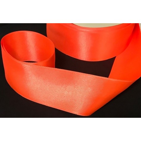 Ruban Satin Orange Fluo Large En 50 mm Au Mètre Double Face A Coudre Pour La Décoration Et Loisirs Créatifs