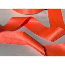 Ruban Satin Orange Fluo Large En 50 mm Au Mètre Double Face A Coudre Pour La Décoration Et Loisirs Créatifs
