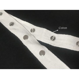 Bande Pressions Coton Blanche au mètre