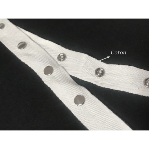 Bande Pressions Coton Blanche au mètre