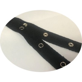 Bande Pressions Coton Noir au mètre