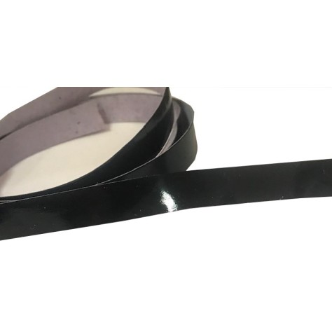 Ruban Simili Cuir Brillant Noir Au Mètre En 10 mm Couture.