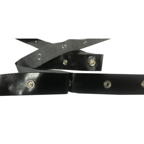 Bande Pressions Simili Cuir Noir Au Mètre