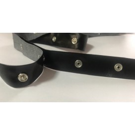 Bande Pressions Simili Cuir Noir Au Mètre