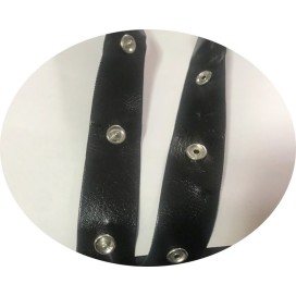 Bande Pressions Simili Cuir Noir Au Mètre