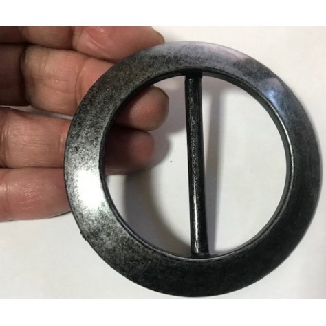 Boucle Ceinture Ronde Fantaisie Grise En 7 Cm A Coudre.