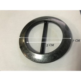 Boucle Ceinture Ronde Fantaisie Grise En 7 Cm A Coudre.