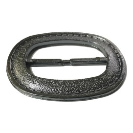 Boucle Ceinture Ovale Fantaisie Gris Anthracite En 5 Cm A Coudre.